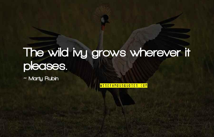 Follow Your Own Style Quotes By Marty Rubin: The wild ivy grows wherever it pleases.