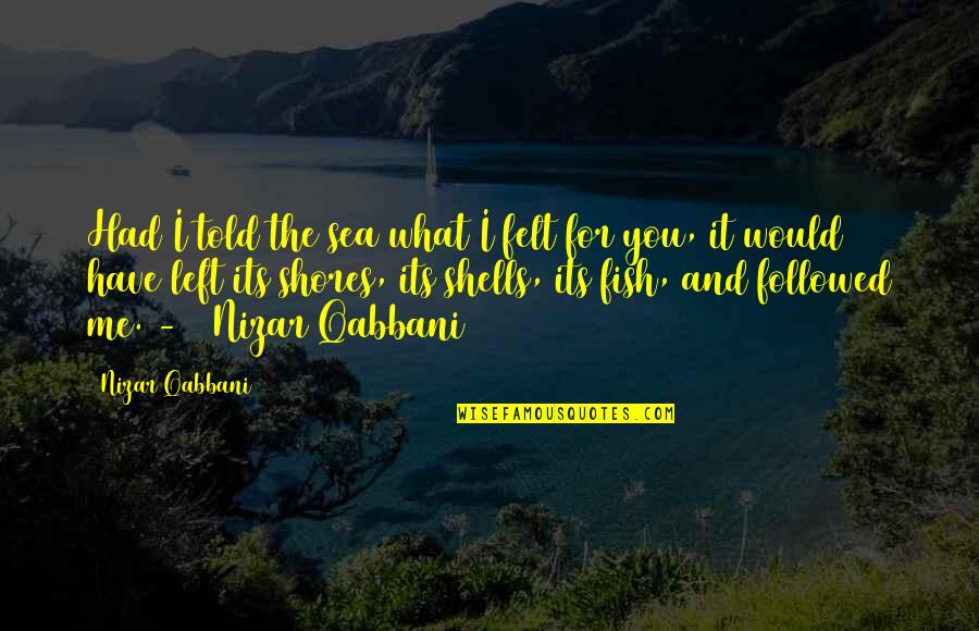 Followed Quotes By Nizar Qabbani: Had I told the sea what I felt