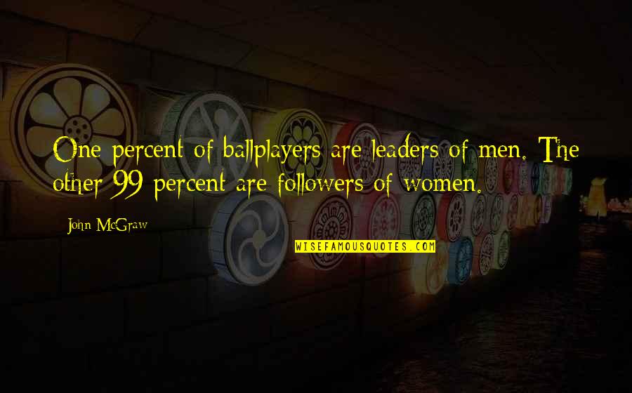 Followers And Leaders Quotes By John McGraw: One percent of ballplayers are leaders of men.