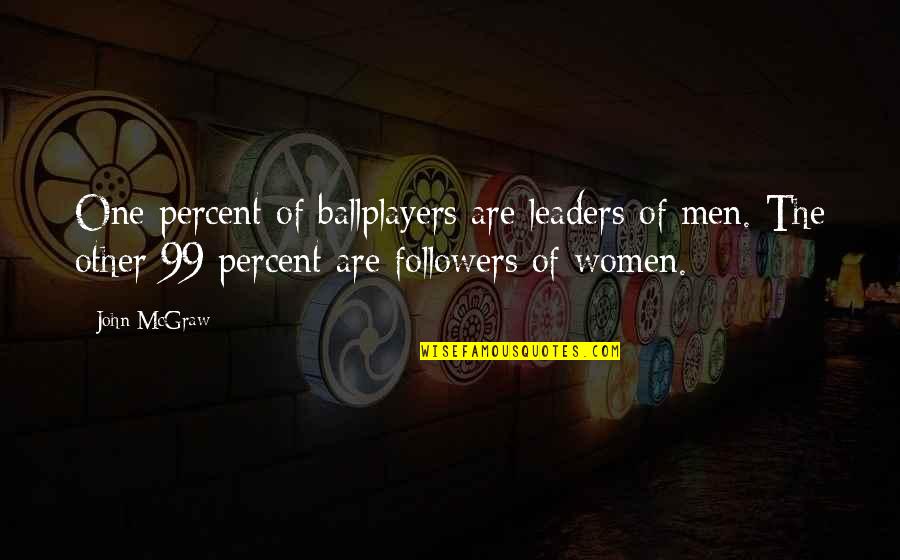 Followers Not Leaders Quotes By John McGraw: One percent of ballplayers are leaders of men.