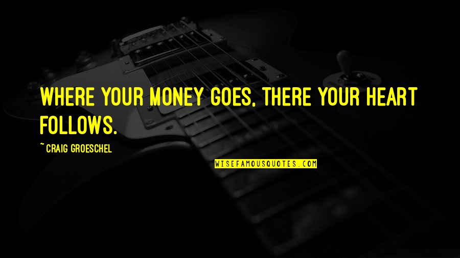 Followes Quotes By Craig Groeschel: Where your money goes, there your heart follows.