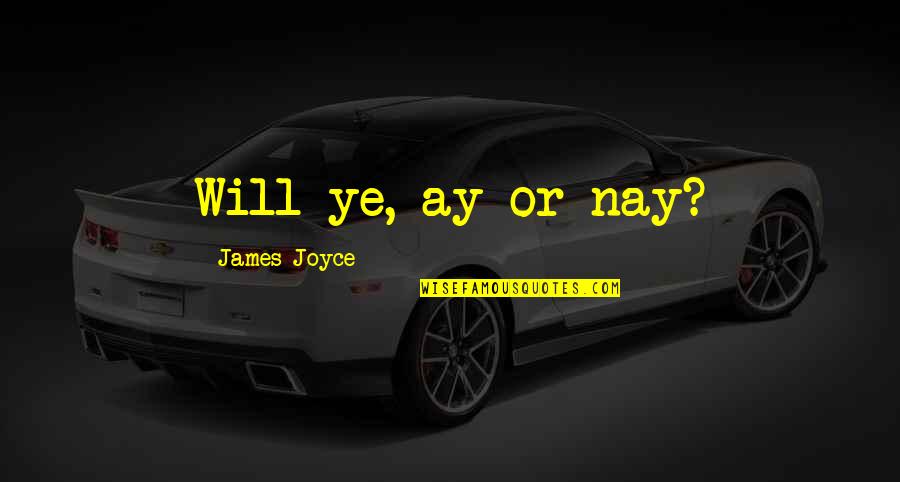 Following Passion Quotes By James Joyce: Will ye, ay or nay?