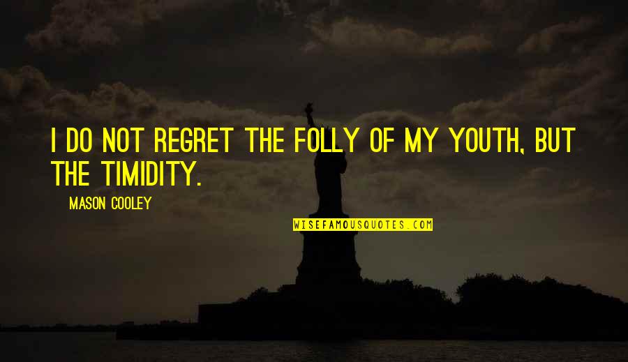 Folly Of Youth Quotes By Mason Cooley: I do not regret the folly of my