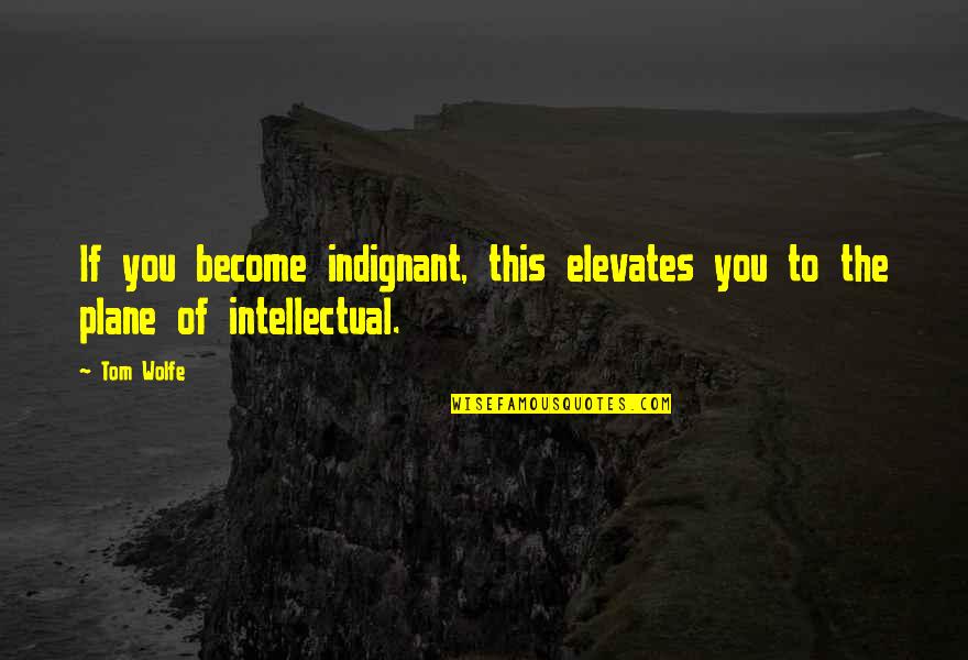 Folly Of Youth Quotes By Tom Wolfe: If you become indignant, this elevates you to