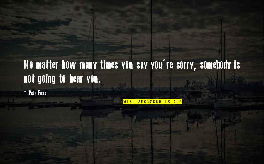 Fomes Fomentarius Quotes By Pete Rose: No matter how many times you say you're