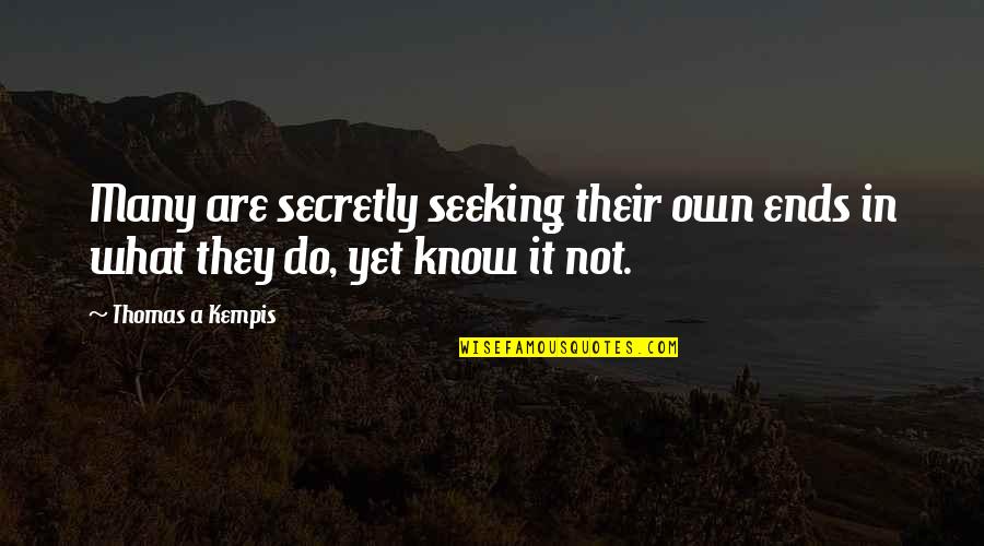 Fonejacker Nigerian Quotes By Thomas A Kempis: Many are secretly seeking their own ends in