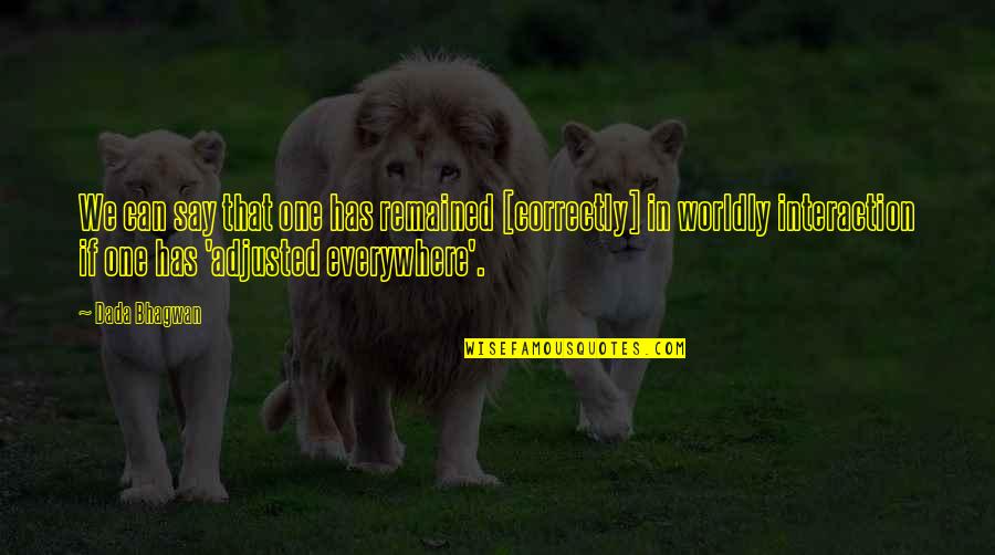 Fontanka Nike Quotes By Dada Bhagwan: We can say that one has remained [correctly]