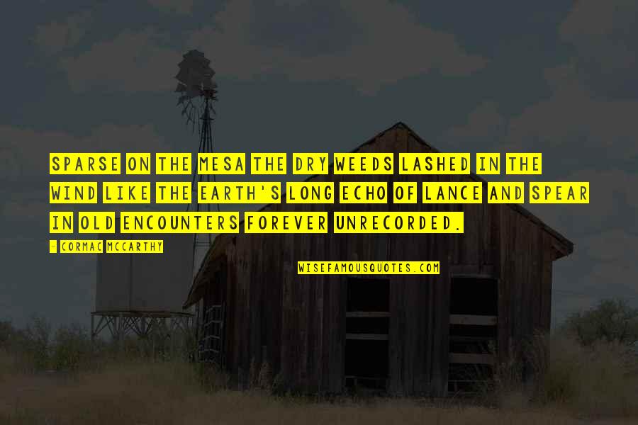 Fontini Wall Quotes By Cormac McCarthy: Sparse on the mesa the dry weeds lashed