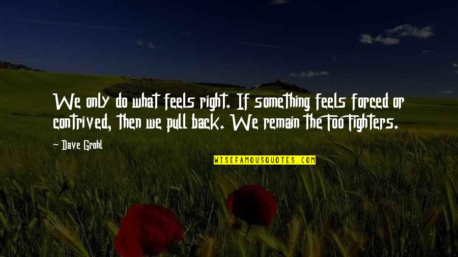 Foo Fighters Best Of You Quotes By Dave Grohl: We only do what feels right. If something