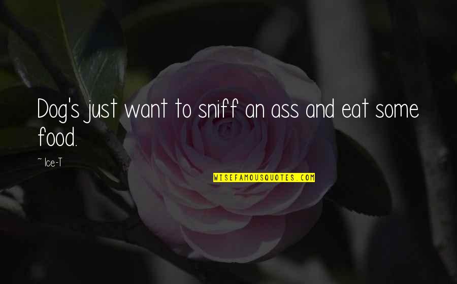 Food And Eating Quotes By Ice-T: Dog's just want to sniff an ass and