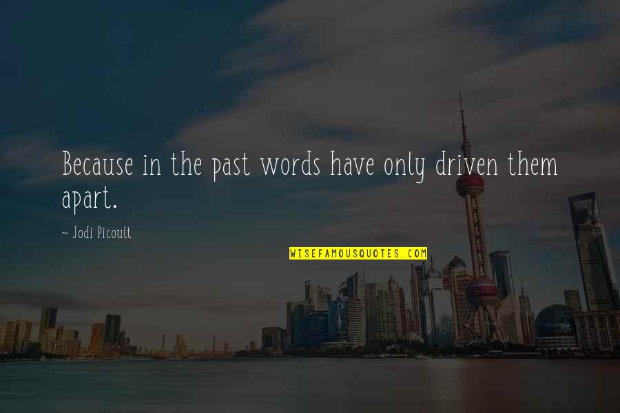 Food Appetizer Quotes By Jodi Picoult: Because in the past words have only driven Food Appetizer Quotes By Jodi Picoult: Because in the past words have only driven