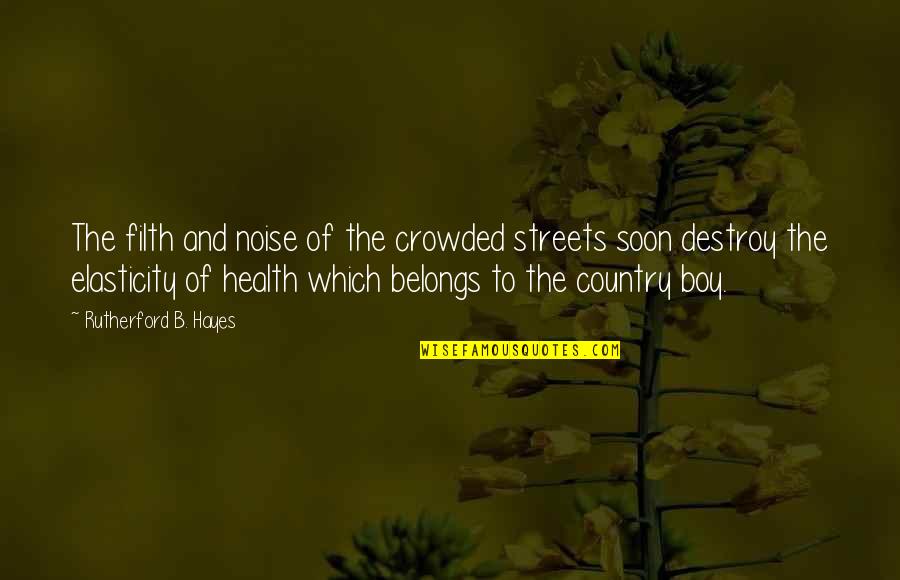 Food Before Dudes Quotes By Rutherford B. Hayes: The filth and noise of the crowded streets