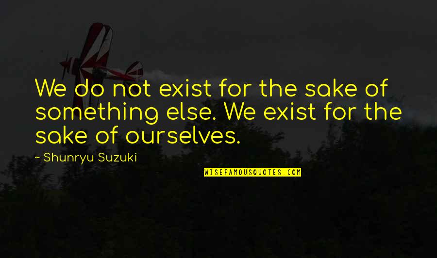 Food Before Dudes Quotes By Shunryu Suzuki: We do not exist for the sake of