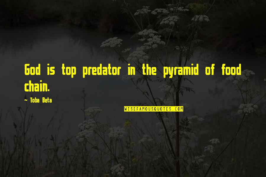 Food Chain Quotes By Toba Beta: God is top predator in the pyramid of