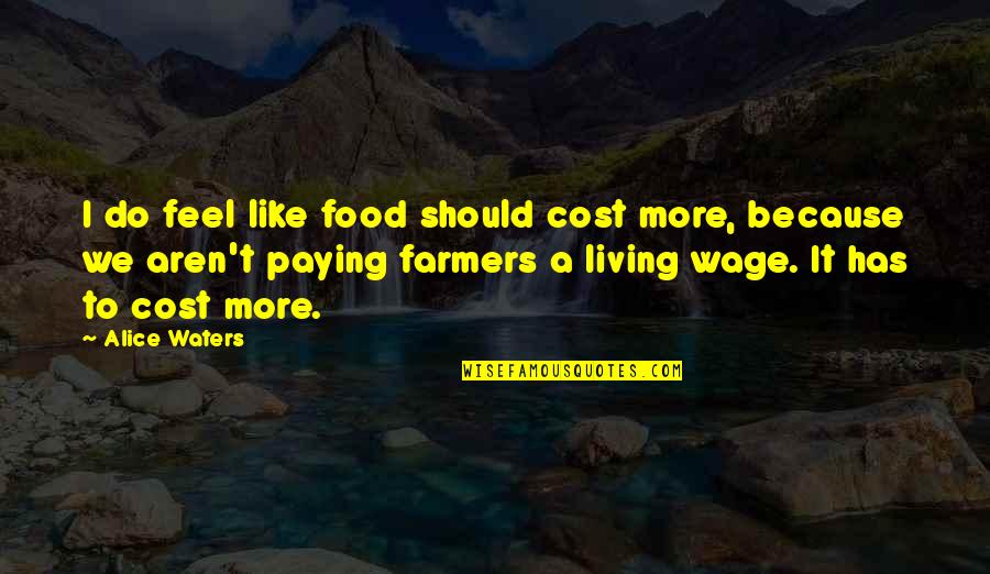 Food Cost Quotes By Alice Waters: I do feel like food should cost more,
