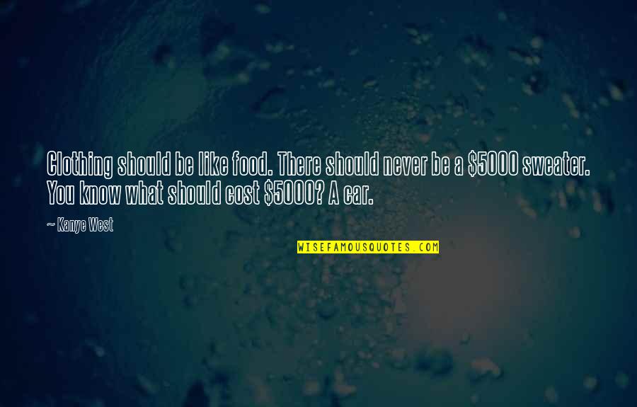 Food Cost Quotes By Kanye West: Clothing should be like food. There should never