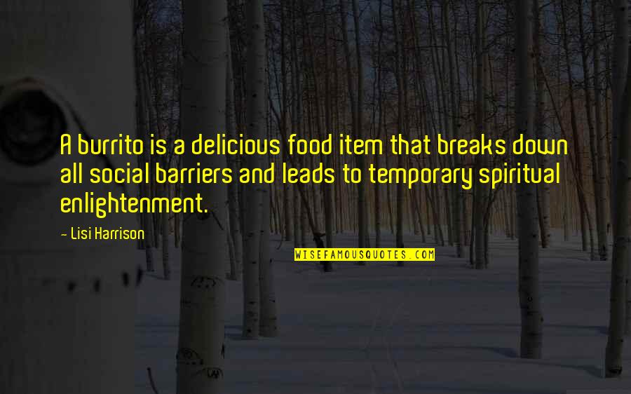 Food Delicious Quotes By Lisi Harrison: A burrito is a delicious food item that