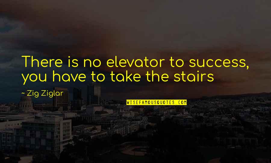 Food Delight Quotes By Zig Ziglar: There is no elevator to success, you have