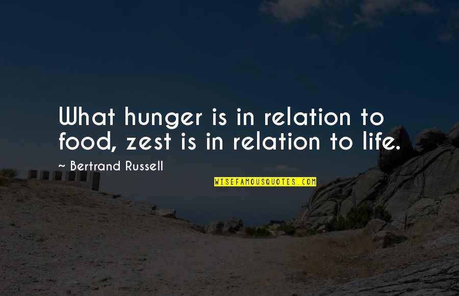 Food Hunger Quotes By Bertrand Russell: What hunger is in relation to food, zest