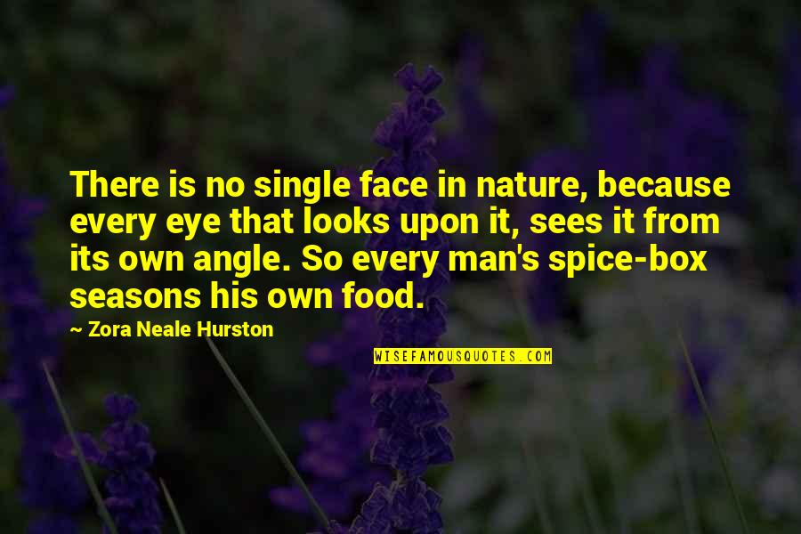 Food Nature Quotes By Zora Neale Hurston: There is no single face in nature, because