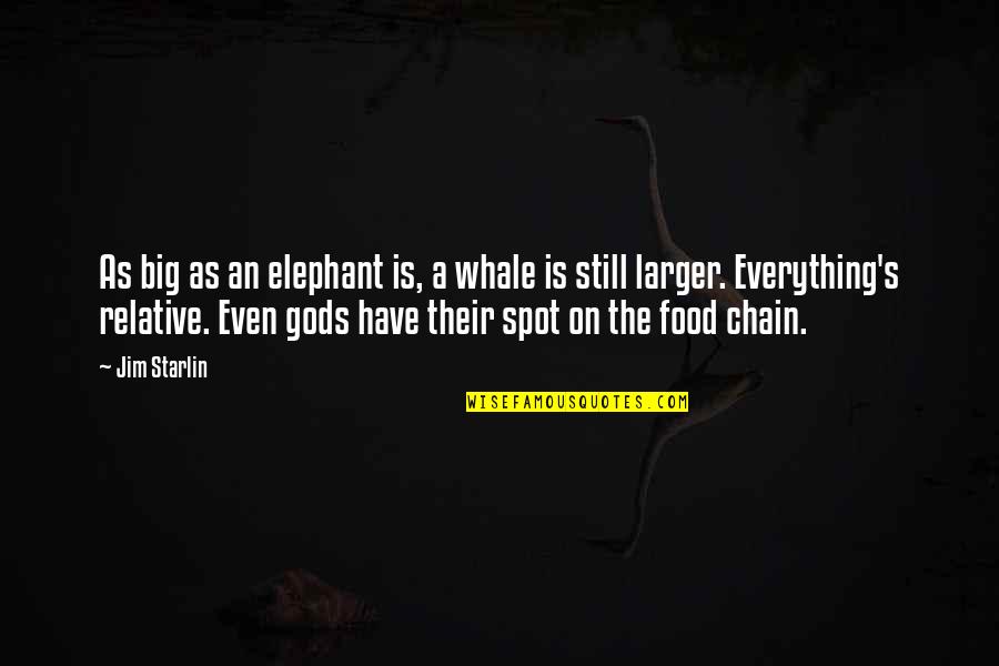 Food Of The Gods Quotes By Jim Starlin: As big as an elephant is, a whale Food Of The Gods Quotes By Jim Starlin: As big as an elephant is, a whale
