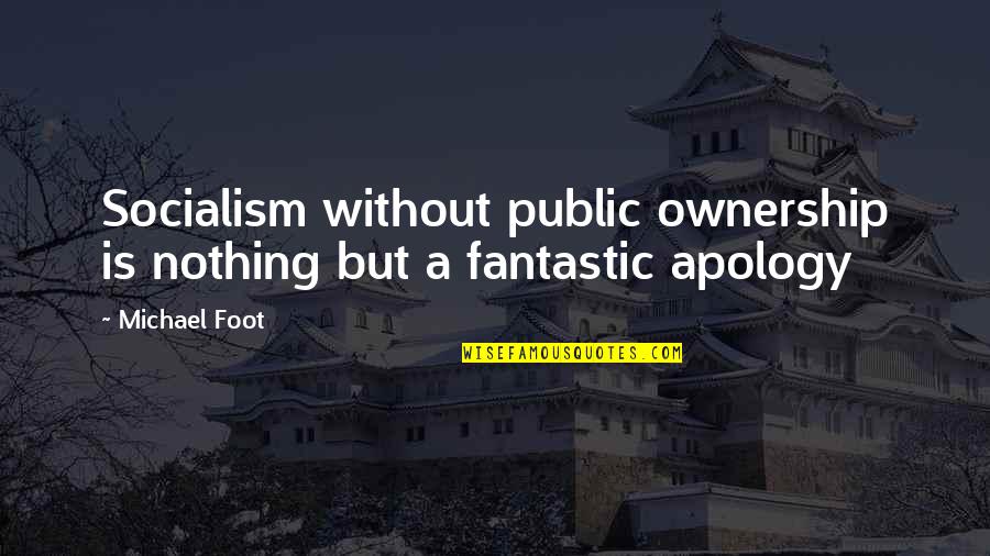 Food Plate Quotes By Michael Foot: Socialism without public ownership is nothing but a