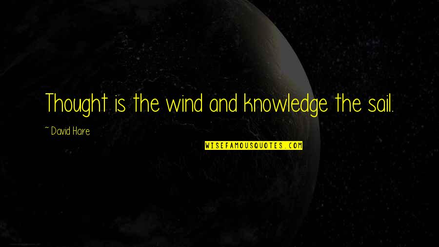 Food Pushers Quotes By David Hare: Thought is the wind and knowledge the sail.