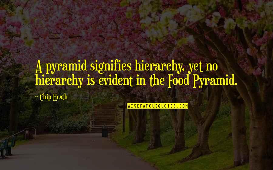 Food Pyramid Quotes By Chip Heath: A pyramid signifies hierarchy, yet no hierarchy is