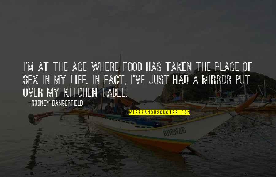 Food Table Quotes By Rodney Dangerfield: I'm at the age where food has taken