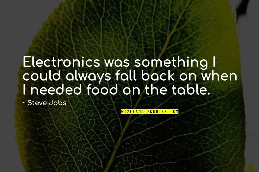 Food Table Quotes By Steve Jobs: Electronics was something I could always fall back