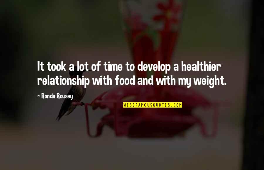 Food Time Quotes By Ronda Rousey: It took a lot of time to develop