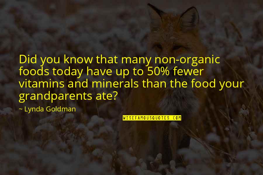 Foods Or Food Quotes By Lynda Goldman: Did you know that many non-organic foods today
