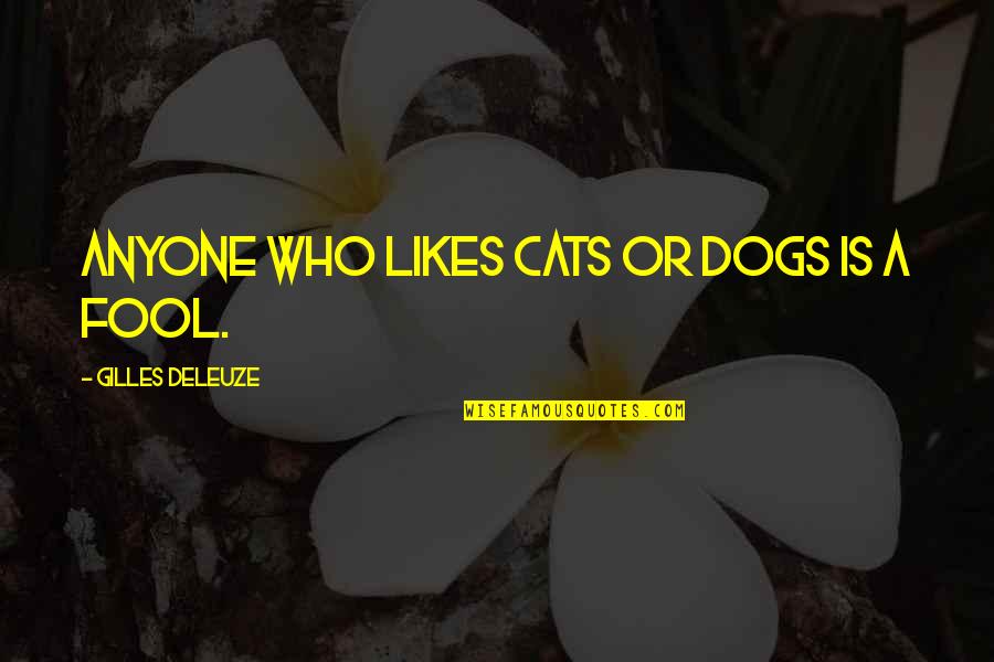 Fool Anyone Quotes By Gilles Deleuze: Anyone who likes cats or dogs is a Fool Anyone Quotes By Gilles Deleuze: Anyone who likes cats or dogs is a