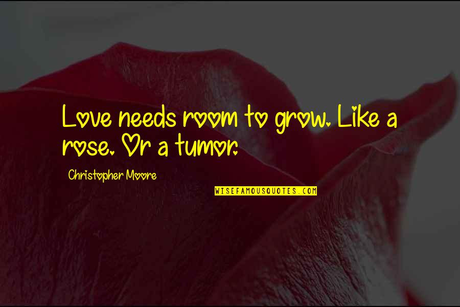 Fool Love Quotes By Christopher Moore: Love needs room to grow. Like a rose.