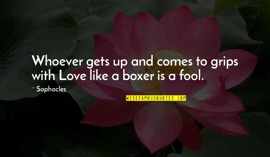 Fool Love Quotes By Sophocles: Whoever gets up and comes to grips with