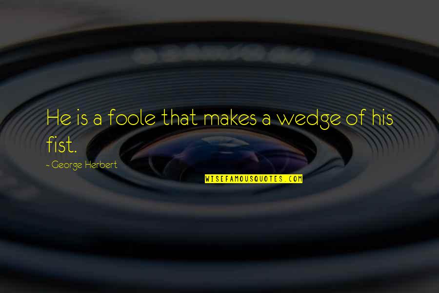 Foole Quotes By George Herbert: He is a foole that makes a wedge