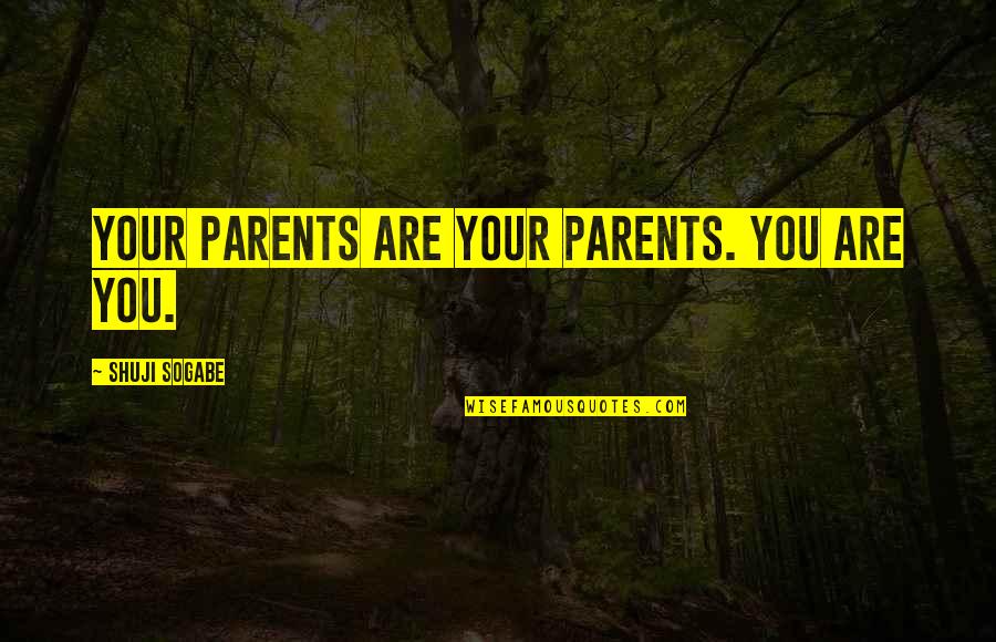 Foolhardy Synonyms Quotes By Shuji Sogabe: Your parents are your parents. You are you.