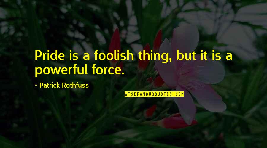 Foolish Pride Quotes By Patrick Rothfuss: Pride is a foolish thing, but it is