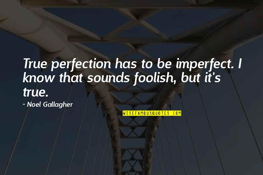 Foolish Quotes By Noel Gallagher: True perfection has to be imperfect. I know