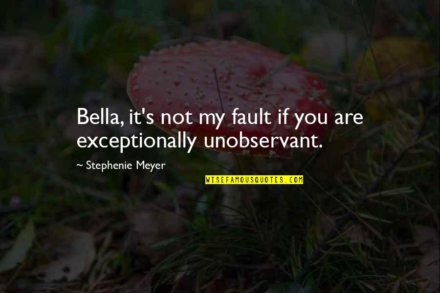 Foolproof Quotes By Stephenie Meyer: Bella, it's not my fault if you are