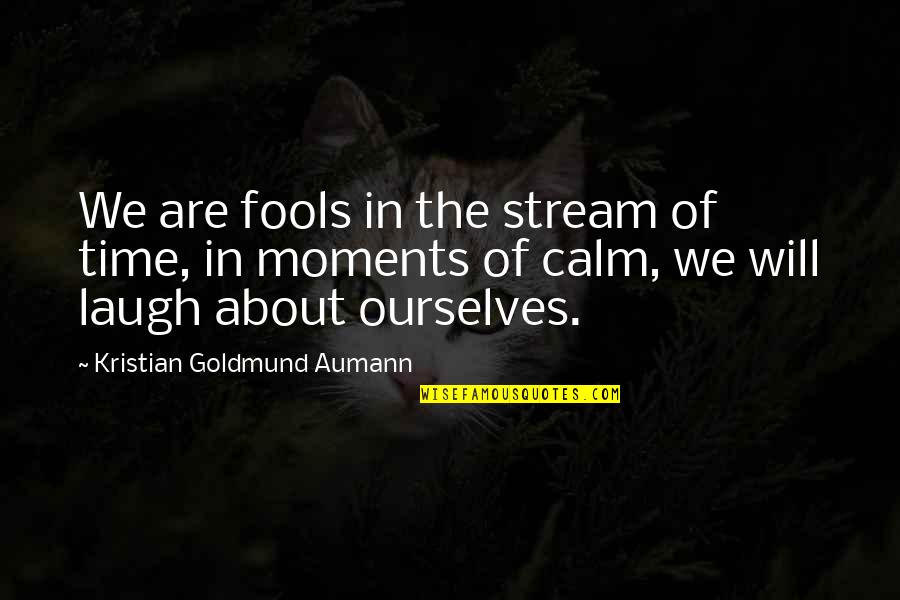 Fools And Wisdom Quotes By Kristian Goldmund Aumann: We are fools in the stream of time,