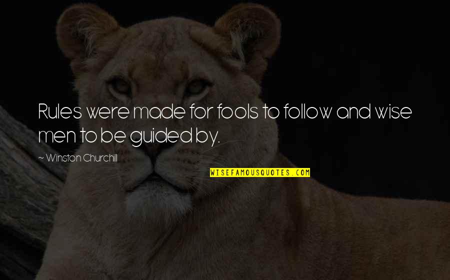 Fools And Wise Quotes By Winston Churchill: Rules were made for fools to follow and