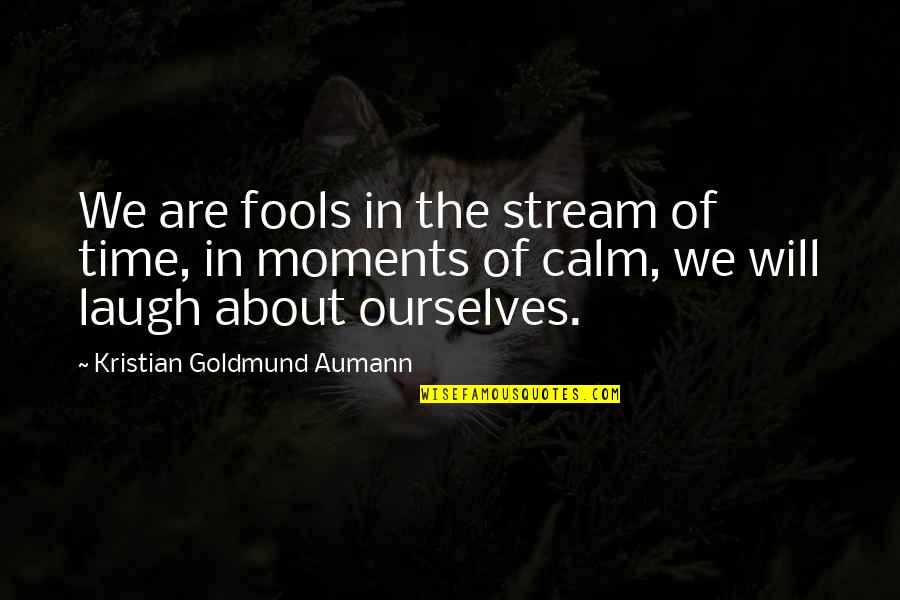 Fools Laugh Quotes By Kristian Goldmund Aumann: We are fools in the stream of time,