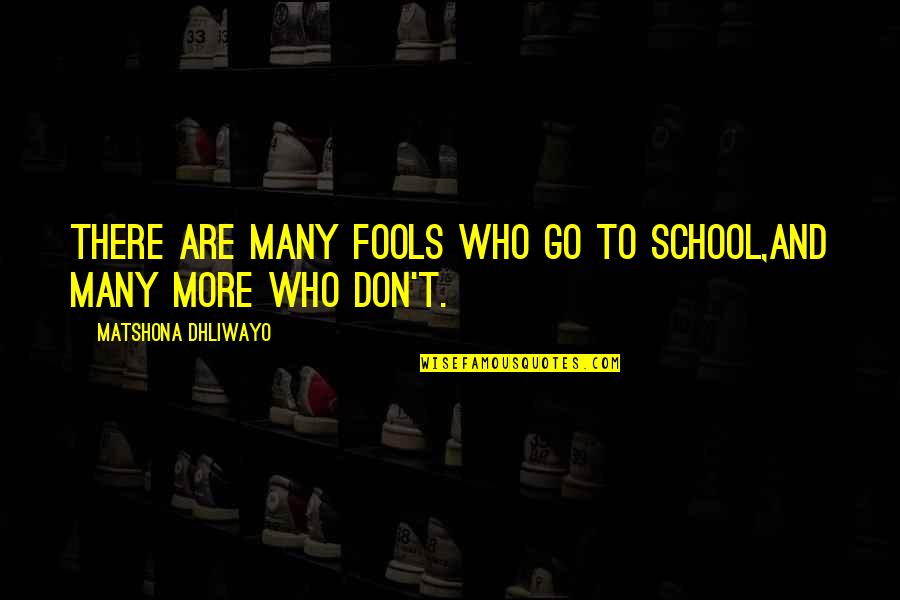 Fools Quotes And Quotes By Matshona Dhliwayo: There are many fools who go to school,and