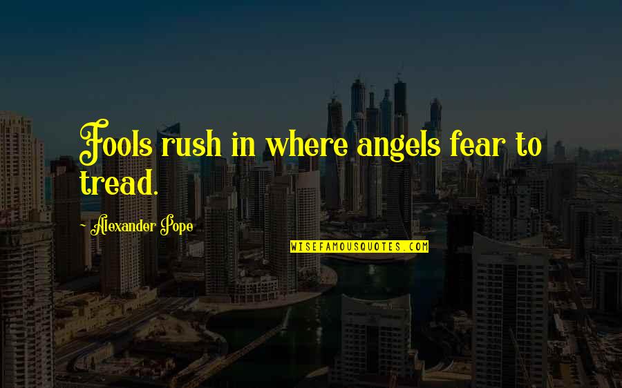 Fools Rush In In Quotes By Alexander Pope: Fools rush in where angels fear to tread.