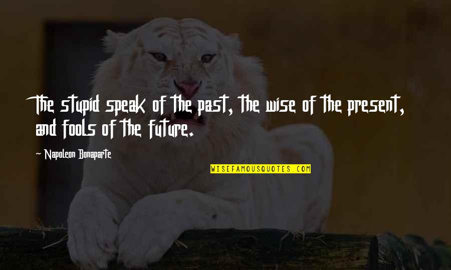 Fools Speak Quotes By Napoleon Bonaparte: The stupid speak of the past, the wise