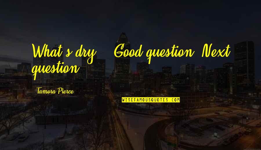 Foompies Quotes By Tamora Pierce: What's dry?' 'Good question. Next question! Foompies Quotes By Tamora Pierce: What's dry?' 'Good question. Next question!