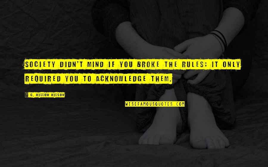 Foot En Direct Quotes By G. Willow Wilson: Society didn't mind if you broke the rules; Foot En Direct Quotes By G. Willow Wilson: Society didn't mind if you broke the rules;