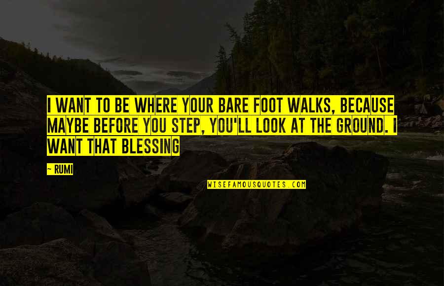 Foot On The Ground Quotes By Rumi: I want to be where your bare foot