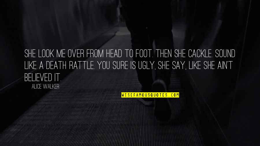 Foot Walker Quotes By Alice Walker: She look me over from head to foot.